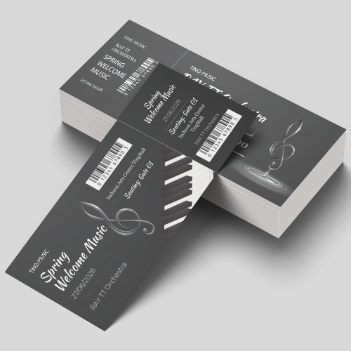 일반 수입지 티켓 (심플한 스타일 기본 수입지 티켓 상품권 제작 디자인 인쇄)